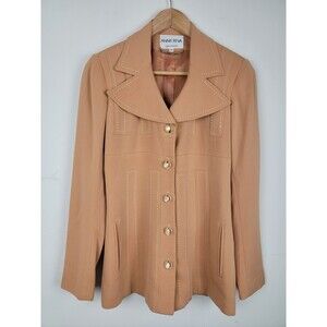 Annie Reva  Blazer Womens  Size 6 Tan Made In Italy Old Money Mature Career